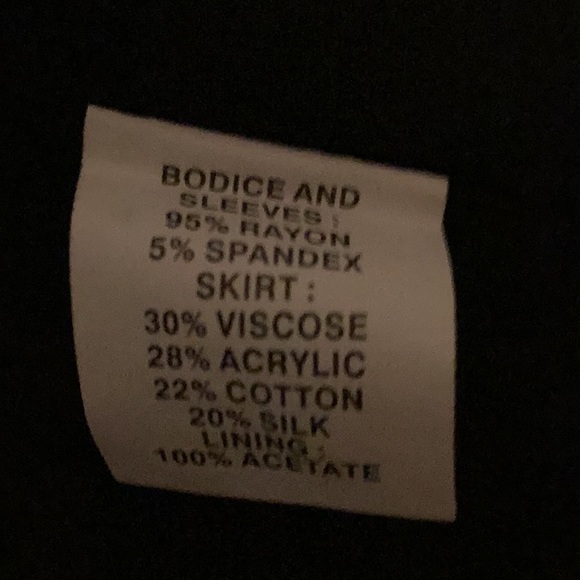 NWT Phoebe Couture dress turtle neck elbow sleeves and multi color skirt # 2. - Picture 9 of 9